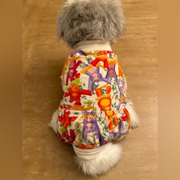 Monkey print doggy pajamas in size 10 - Picture 2 of 10